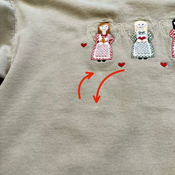 Vintage Top Stitch by Morning Sun Angel Sweatshirt Made In USA Women’s  Size L - Picture 9 of 10